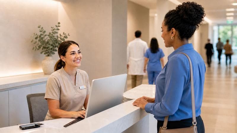 Recepção de clínica parceira LocDoc